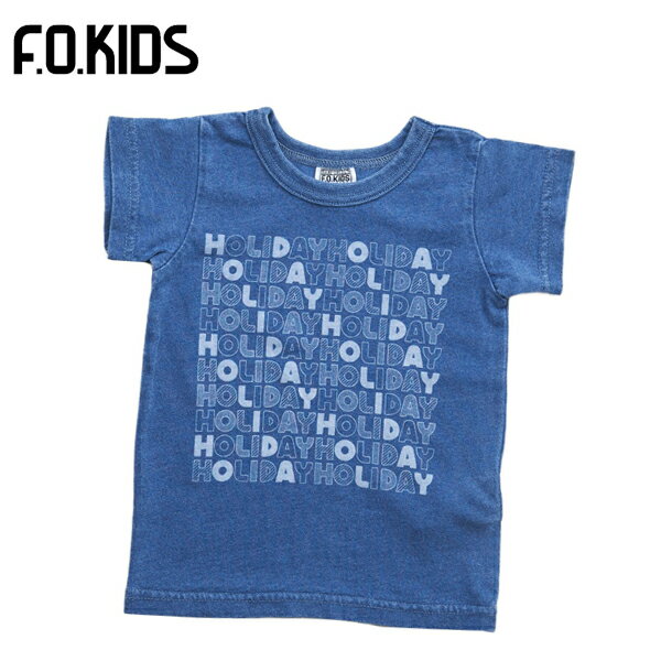 乐天商城 - ★SALE(セール)★tシャツ エフオーキッズ R307258 ロゴプリントインディゴTシャツ 男の子 120cm 130cm 140cm F.O.KIDS