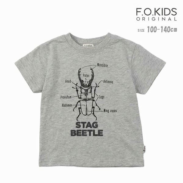 乐天商城 - tシャツ エフオーキッズ R207185 STAG BEETLETシャツ キッズ 綿100％ 100cm 110cm 120cm 130cm 140cm F.O.KIDS