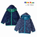 ジャケット キッズフォーレ B36100 星柄ストライプ花粉パーカー アウター 花粉ガード 撥水加工 男の子 90cm 100cm 110cm Kids Foret