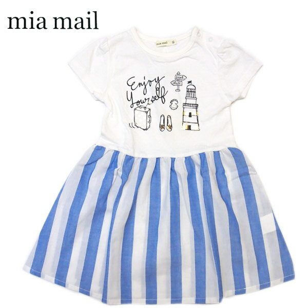 乐天商城 - ★SALE(セール)★ワンピース ミアメール H34303 ソフトラメプリントワンピース 女の子100cm 110cm 120cm 130cm mia mail