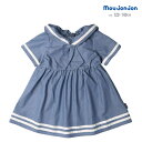 ワンピース ムージョンジョン M40315 セーラーカラー 半袖ワンピース キッズ 女の子 こども ワンピ 子どもワンピース 120 130 140 可愛いワン...
