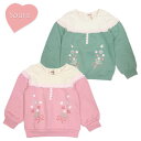 ★SALE(セール)★トレーナー スーリー 186 フラワー刺繍トレーナー キッズ 子ども服 子供服 こども 女の子 長袖 トップス 無地 刺繍 ミニ裏毛 秋物...