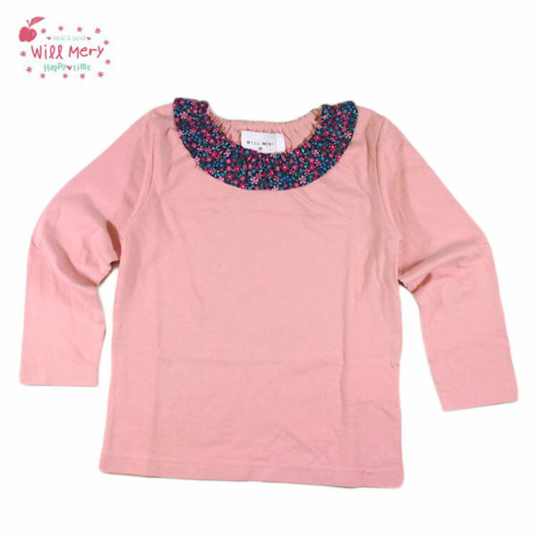 乐天商城 - ★SALE(セール)★tシャツ ウィルメリー S66863 花柄衿付きTシャツ 女の子 100cm 110cm Will Mery