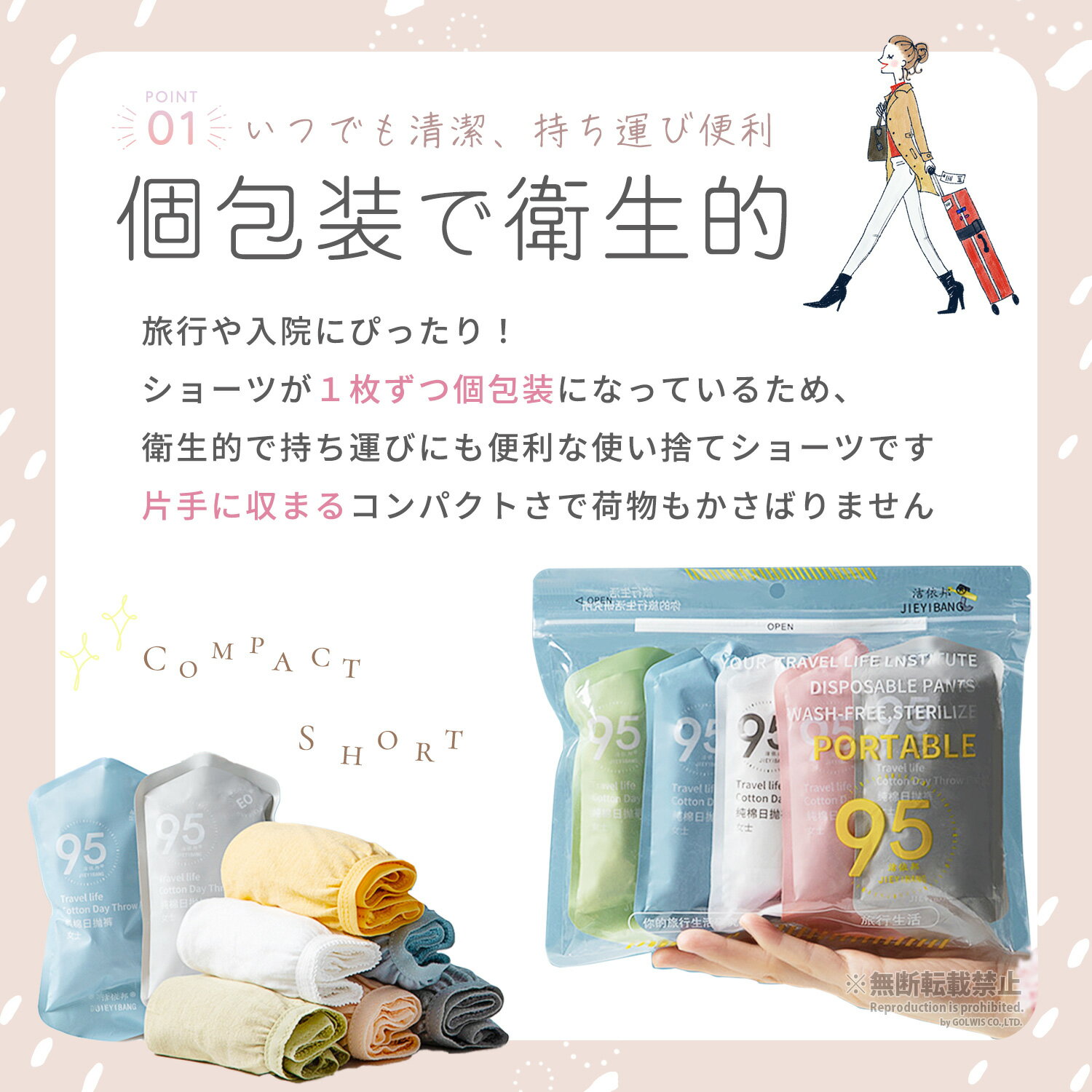 ショーツ 綿 レディース 産褥 吸水 生理用 使い捨て 下着 パンツ 個別包装 セット レディース 女性 インナー 入院 防災 旅行 施術 携帯 災害 非常時 防災備蓄 避難 介護 消耗品 妊娠 コットン 新生活 クリスマス プレゼント 2