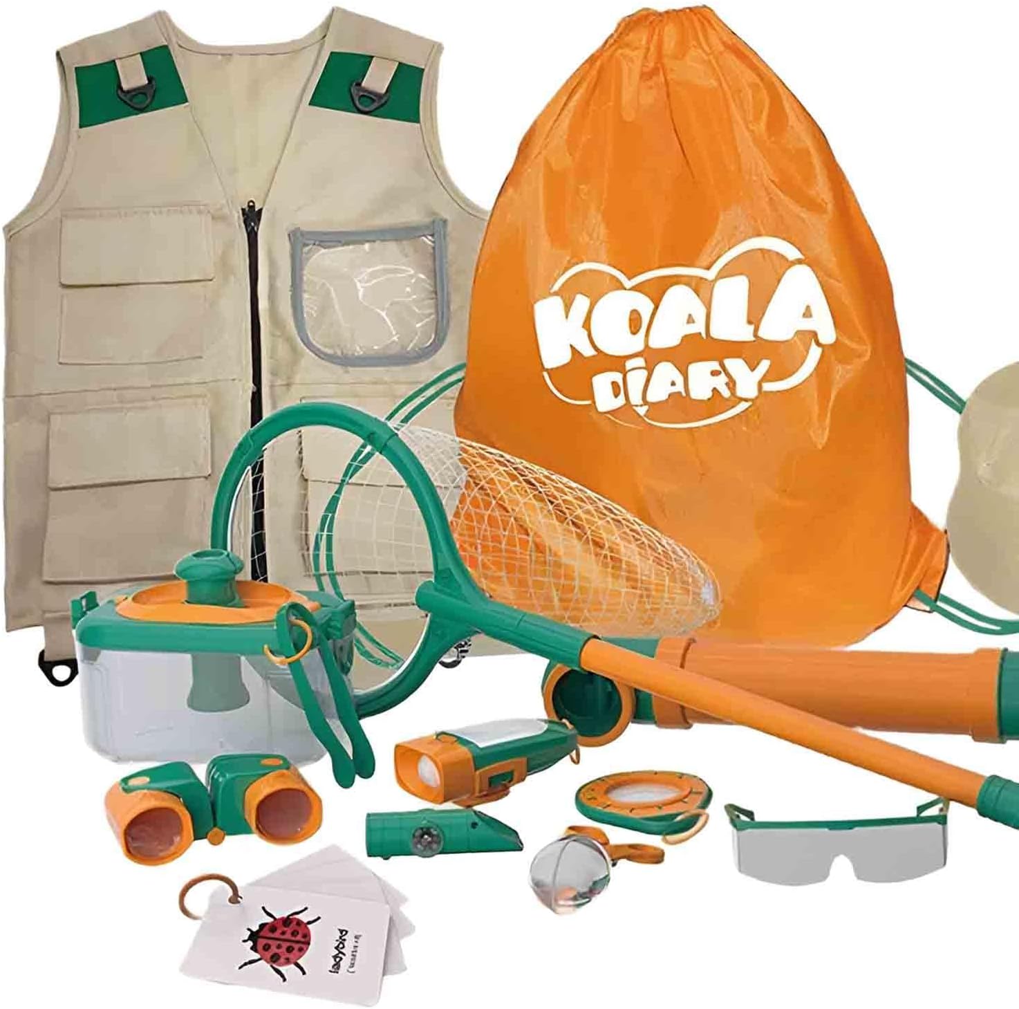 【P5倍+最大2,000円OFFクーポン配布】子供用エクスプローラーキット14個、アウトドアアドベンチャーキット、3～12歳の子供向けキッズアドベンチャーキット