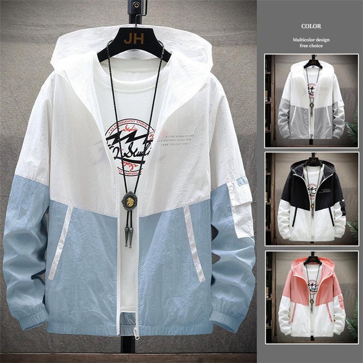 Rakuten - 【P5倍+最大2,000円OFFクーポン配布】カジュアルジャケット メンズ ライダースジャケット 日焼け止め　長袖 パーカー 春 夏 秋 フード付き 4色 通勤 通学 ファッション バイクジャケット