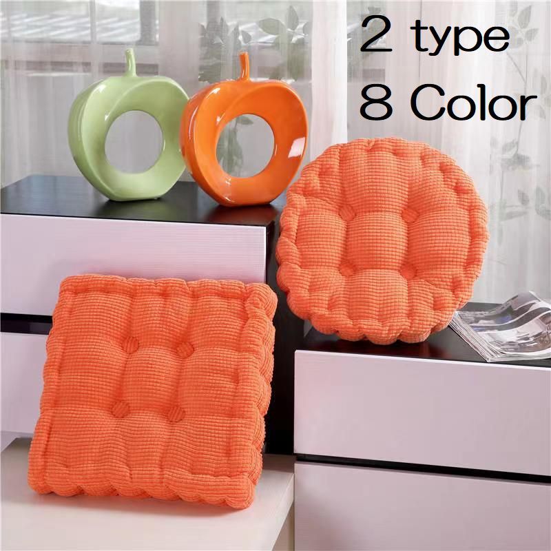 【P5倍+最大2,000円OFFクーポン配布】送料無料 クッション 座布団 丸形 方形 2タイプ 厚手 40 40cm チ..