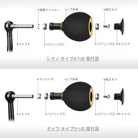 【送料無料】ゴメクサスパワーハンドルノブ38mmEVA製シマノShimanoTypeAダイワDaiwaTypeS冬釣り対応リールカスタムパーツ交換ナスキーツインパワーXD18フリームスLT用Gomexus