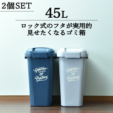 ゴミ箱 45リットル袋可 分別 45l袋対応 スリム おしゃれ キッチン 生ごみ 分別 連結 ごみ箱 リビング コンパクト ダストボックス 缶 ビン ペットボトル かわいい ナチュラル アースカラー インテリア雑貨 北欧( 平和工業 ハンドル付きジョイントペール 45L 2個セット )