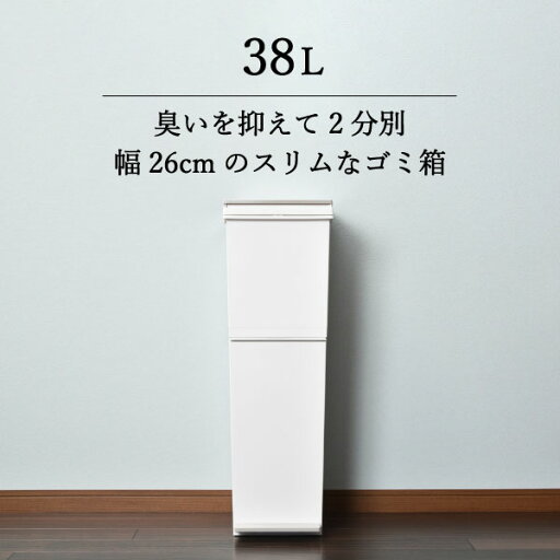 ゴミ箱 ダストボックス 45リットルゴミ袋対応 おしゃれ ふた付き プッシュ ペダル スリム 2分別 約幅25cm キッチン 生ゴミ 分別 縦型 インテリア雑貨 北欧 ホワイト 白 シンプル かわいい 日本製 38リットル キャスター 角型( アスベル 分別ペダル2段スリム 38L ) ゴミ箱 ダストボックス 45リットルゴミ袋対応 おしゃれ ふた付き プッシュ ペダル スリム 2分別 約幅25cm キッチン 生ゴミ 分別 縦型 インテリア雑貨 北欧 ホワイト 白 シンプル かわいい 日本製 38リットル キャスター 角型( アスベル 分別ペダル2段スリム 38L )