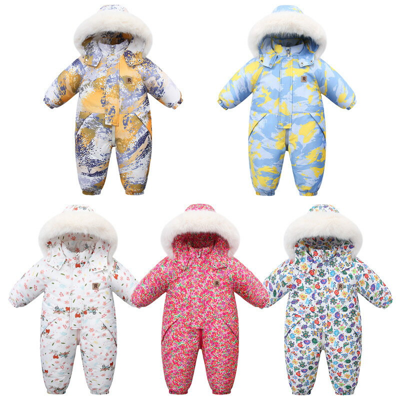 【店内全品先着20名様限定20％OFFクーポン】スノーウェア 子供 女の子 つなぎ 冬服 防寒 防風 綿入り 厚手 子供服 男の子 長袖 フード付き もこもこ 連体服 暖かい オールインワン 可愛い 雪遊び ベビー服 冬 ジャンプスーツ キッズ ロンパース ハイハイ服 アウトドア