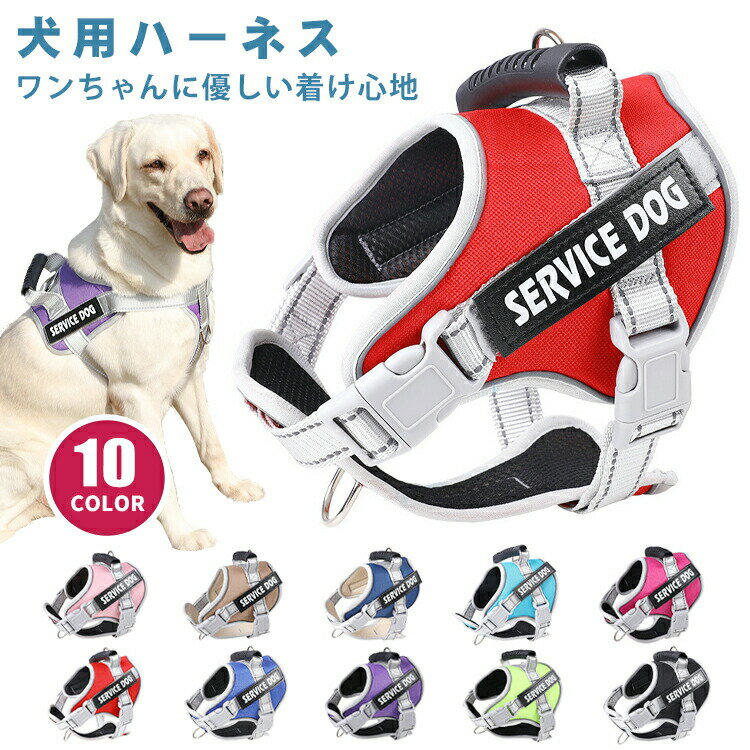Rakuten - 犬 ハーネス 名前 胴輪 名入れ 小型犬 中型犬 大型犬 簡単装着 ハンドル付き 頑丈 抜けない 脱げない ペット用ハーネス ネーム 柔らかい 通気性 ペット 春 犬用 ペット用品 お散歩