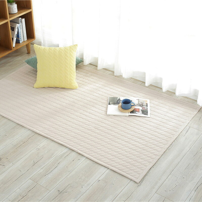 ＼P20倍！／ラグ ラグマット ラグカーペット 北欧 おしゃれ キルティングマット 敷きパッド 洗える rug ウォッシャブル 玄関マット 綿100％ ベッドサイド アクセント ホットカーペ 床暖房 丸 gomogy-10002231 ゴモジ サンプル画像3