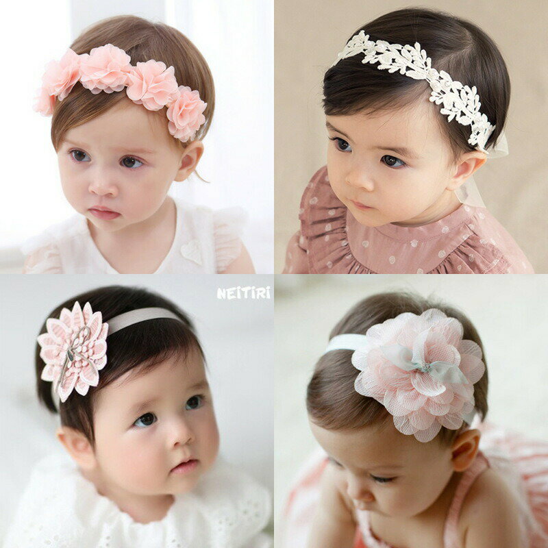 Rakuten - ヘアバンド ベビー 2点セット 0〜3歳赤ちゃん リボン 髪飾り ヘアアクセ 新生児 結婚式 お食い初めの衣装に 出産祝い ギフト ベビーヘアバンド 女の子 bab 無地 シンプル