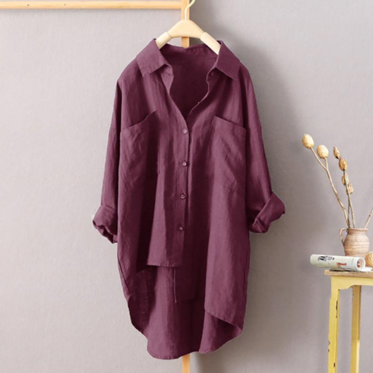 ゴモジの＼P20倍！／シャツ チュニック ロングシャツ シャツワンピ 大きいサイズ 長袖 ロング レディース ドルマン ブラウス 羽織り オフィス 秋 夏 リネン 着 ゆったり ホワイト｜アングル3