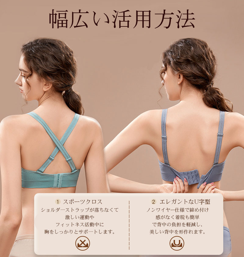 ゴモジの＼P20倍！／授乳ブラ マタニティブラ ストラップオープンノンワイヤーブラ 延長ホック付き インナーブラジャー 大きいサイズ 垂れ防止 脇高設計 着脱簡単 サイズ調整可能 授乳ブラジャー｜アングル3