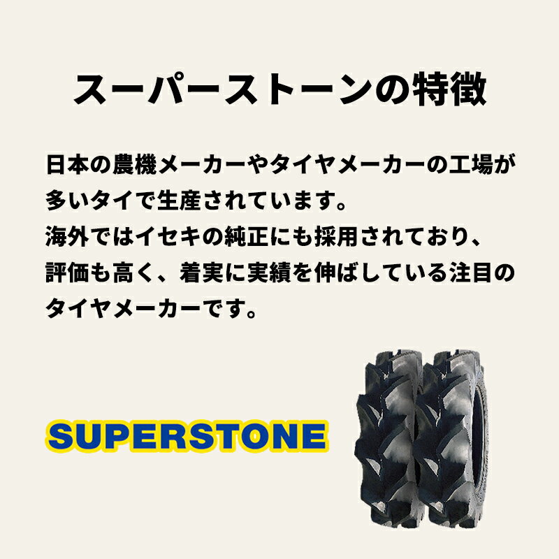 スーパーストーン(SUPERSTONE)　トラクタータイヤ　SF REAR High-Lug　8.3-20　PR4　TT　リアハイラグ(後輪用)　2本セット 2