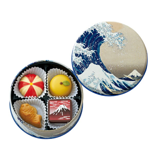 301 和菓子しょこら A 4個 甘味画廊 バレンタイン2024 チョコレート アート缶のサムネイル