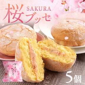 桜 スイーツ ギフトなら！桜ブッセ 5個入り 洋菓子 焼菓子卒業 先生 プレゼント 入学 お祝 お花見 女子会 合格 祝い 手土産 お菓子 個包装 詰め合わせ 贈り物 セット クリーム サクラサク