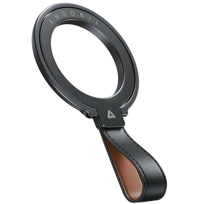 2026高級牛革製 MagStand Pro】 Andobil スマホリング Magsafe マグセーフ リング 革 バンカーリング 両面 マグネット スマホ リング 角度調整可能 簡単着脱 マグネットリング 薄型 高級合金素材 携帯リング 磁石