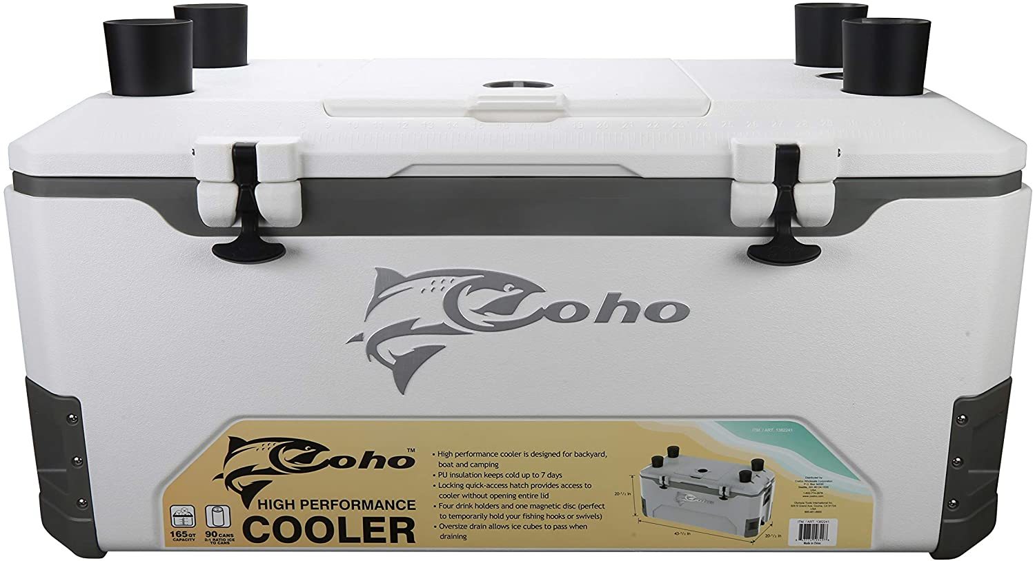 COHO コーホー 大型クーラーボックス 165QT 156L 最大保冷期間 7日間 特大 ビッグサイズ 大容量 漁 釣り アウトドア キャンプ バーベキュー レジャー