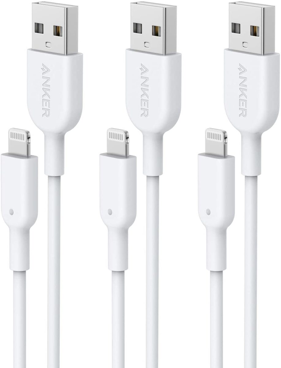 【送料無料】Anker PowerLine II ライトニングケーブル 3本セット MFi認証 超高耐久 iPhone 13 / 13 mini / 13 Pro / 13 Pro Max / 12 / iPad 各種対応 (0.9m ホワイト × 3本)