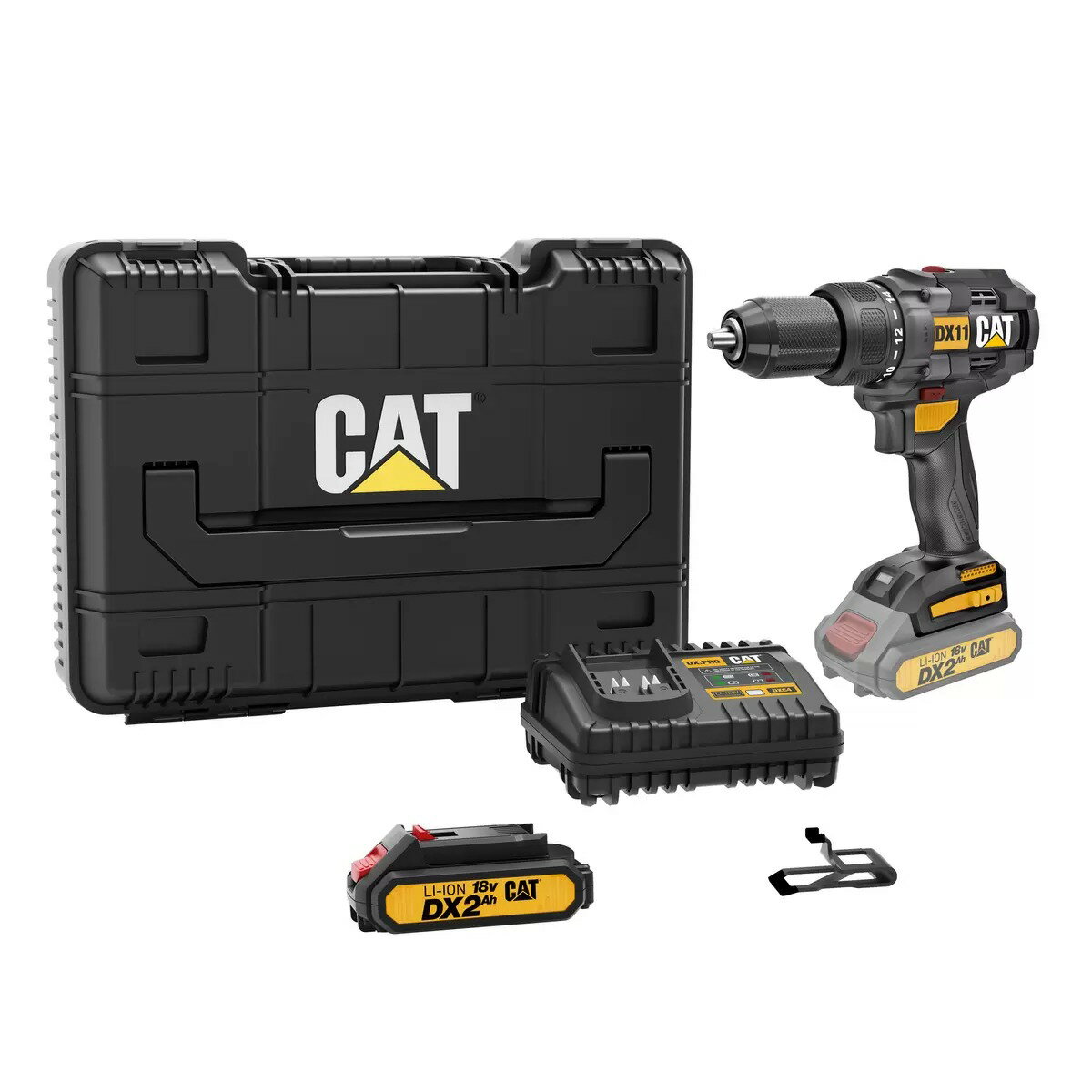 CATERPILLAR 18V DX11 ドリルドライバーセット バッテリー2個 電動ドライバー 電動ドリル 充電式 リチウムイオン 工具セット 電動工具 DIY