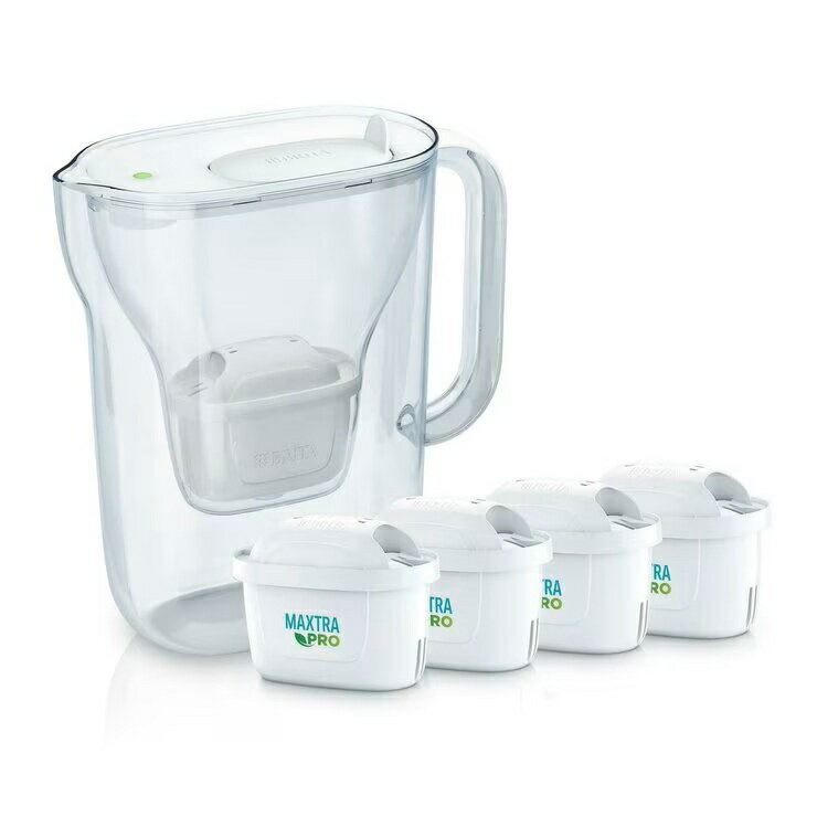 ブリタ ポット型浄水器 スタイルエッセンシャル 2.4L カートリッジ 4個付 マクストラプロ BRITA STYLE ESSENTIAL ピッチャー 浄水ポット ろ過 水道水 飲む水 大容量 日本正規品 お得用 4ヶ月分 送料無料