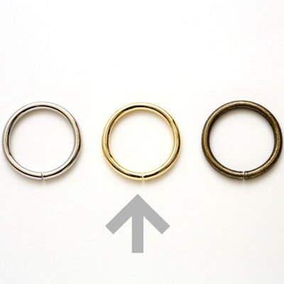 【在庫処分20％引き】鉄リング ゴールドメッキ金具／内径30mm　4個入【2027】