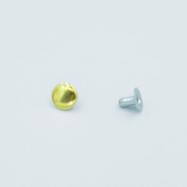 【ネコポス可】片面カシメ（中）ゴールドメッキ金具(9mm×6.5mm)20組入【5909】