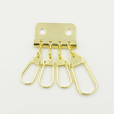 【ネコポス可】4連親子キーホルダー/ゴールド 1個