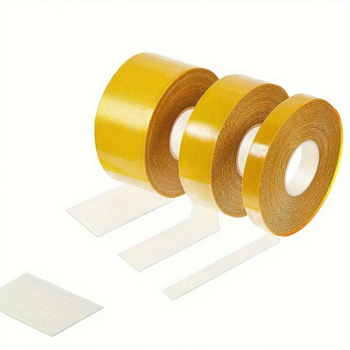 【期間限定★先着20名12％OFF】3ロール 透明ガラス繊維両面テープ 0.99cm/3.0cm/4.98cm x 10.0メートル 透明テープ 両面テープ 跡が残らないテープ 残留物なし お手入れ簡単 カーペットやクラフト オフィス用品 プラスチック