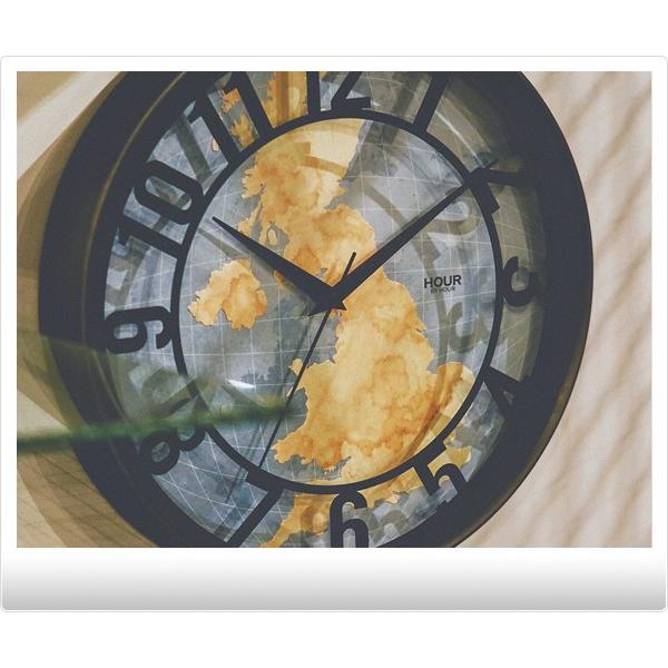 オシャレ 壁掛け時計 カッコイイ Romanel CL-2535 黒色 地図 マップ ブラック スチール アーバン 都会的 開店祝い 贈り物 友達 静か 連続秒...