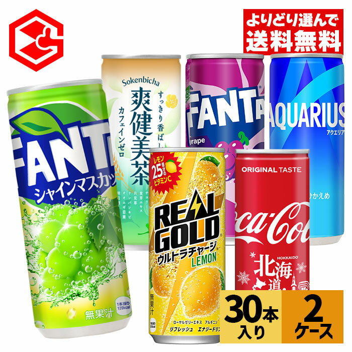 コカ コーラ 選べる よりどり コカ コーラ アクエリアス 爽健美茶 リアルゴールド ファンタ グレープ 250ml 250g 245g 缶 30本入り×2ケース 【送料無料】