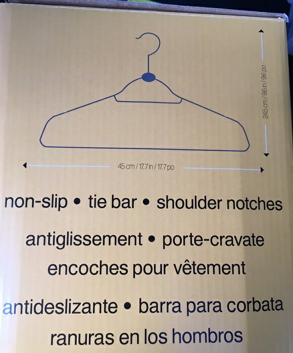 【リニューアル】ノンスリップハンガー 50本セット ブラック／ホワイト 【黒 白 non-slip hangers tie-bar shoulder-notches Costoco コストコ】 【コストコ】