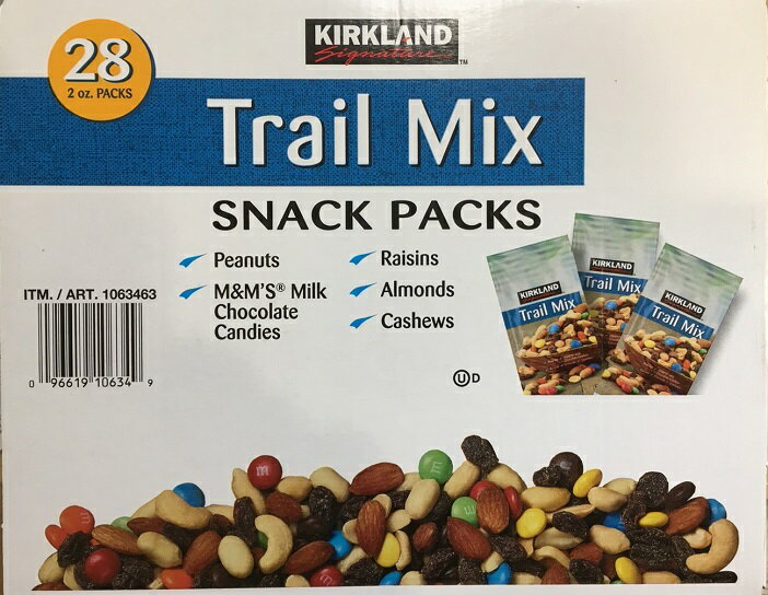 【特選】 TRAIL MIX SNACK PACKS　トレイル　ミックス　KIRKLAND カークランドシグネチャー スナックパック 28袋入り 【TrailMix】【コストコ通販】