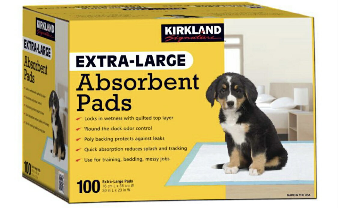 エクストララージ ペット吸収シート 100枚 カークランド76cm×58cm KS XL Absorbent Pads【コストコ通販】 1