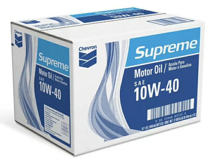 楽天グッドマム《メーカー直送品》10W-40【Chevron】Supreme oil シェブロン エンジンオイル（カー用品）946ml×12本 Supreme CHEVRON 1　Moter　Oil シェブロン　モーターオイル 10W-40W　【アメリカ産】【コストコ通販】