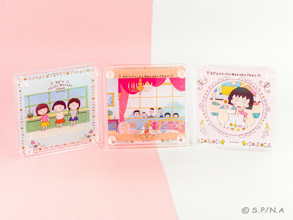 ちびまる子ちゃん 90's Chibi Maruko Chan 公認 かさなる アクリル コースター セット