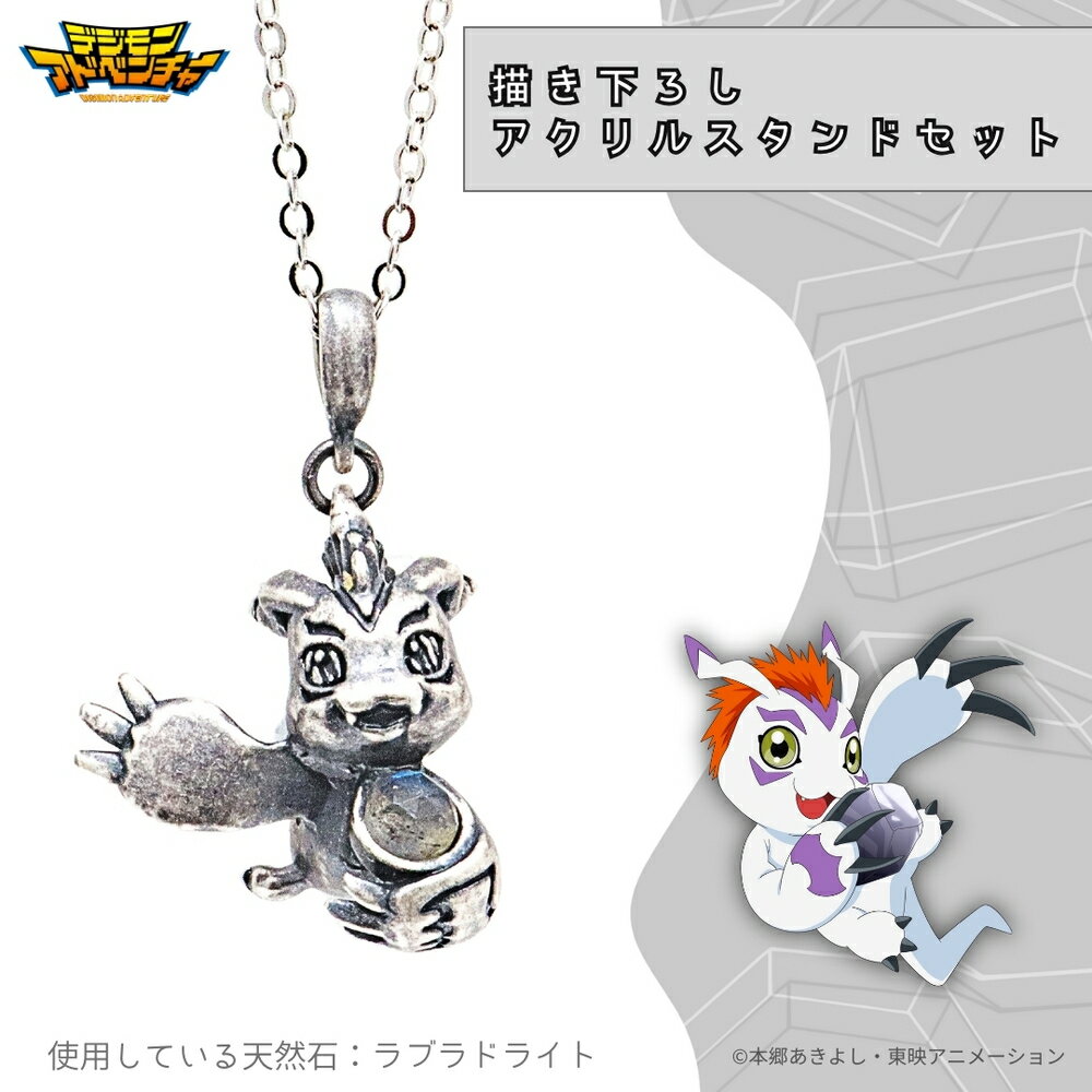 【お取り寄せ商品】デジモンアドベンチャー 天然石 ネックレス ゴマモン 描き下ろし アクリルスタンドセット アクスタ アクセサリー デジモン グッズ 受注生産品...