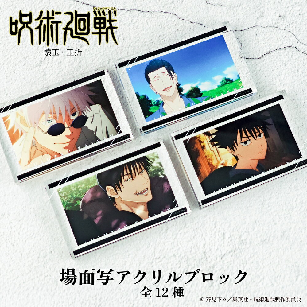 呪術廻戦 懐玉・玉折 公認 場面写 アクリル ブロック 立体 8mm 12種 グッズ 大人 子供 キッズ イラスト かわいい
