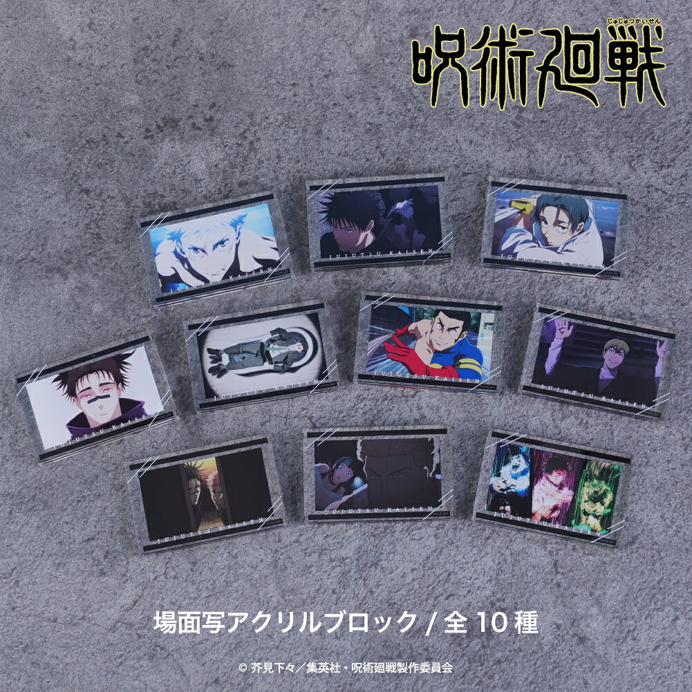 【予約 10月下旬以降発送】呪術廻戦 死滅回游 公認 場面写アクリルブロック 全10種 イラスト グッズ 大人 子供 キッズ イラスト かっこいい キャラクターグッズ コレクション ディスプレイ