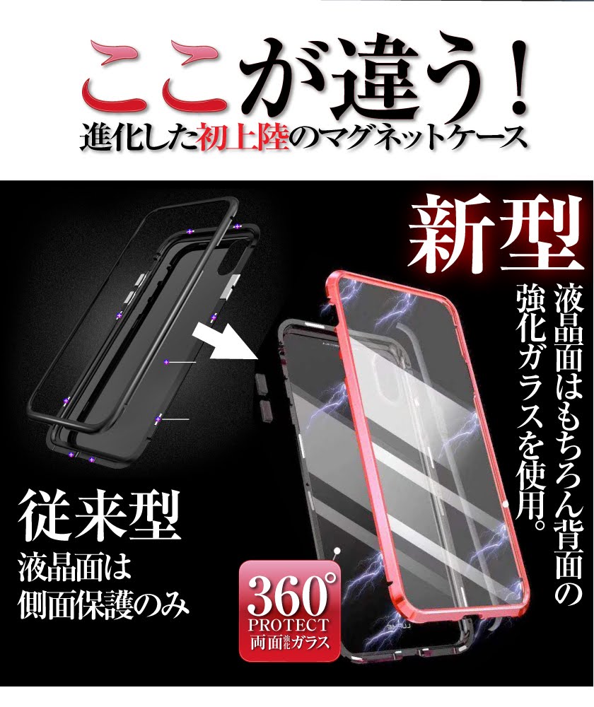 両面ガラスケース iphone12 iphone12pro iphone12mini iPhone11 Pro ProMax iphone xr ケース iphone xs ケース iphone x ケース iphone8 ケース 強化ガラス フルカバー バンパーケース スマホケース アルミバンパー マグネット LUPHIE ルフィ 正規品 9H Qi対応