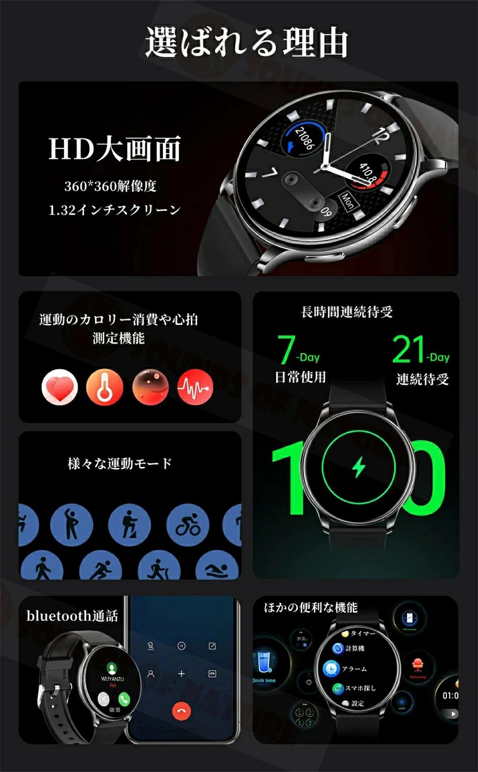 スマートウオッチ 通話 アンドロイド 健康管理 心拍数 レディース メンズ 腕時計 おすすめ iphone android 対応 防水 Bluetooth 通話機能付き 運動 スポーツ 大画面 歩数計 睡眠検測 音楽再生 24時間健康管理 プレゼント ギフト 天気 メール 送料無料