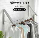 壁付け物干し 浮かせて干す 物干し 室内物干し 部屋干し 壁付け 便利 屋内 竿 取り付け簡単 布団干し 折りたたみ ポールスタンド 洗濯物干し 花粉 梅雨 対策 簡単組み立て 物干しスタンド ハンガーラック(3)