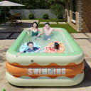 ビニールプール 大型 プール家庭用 子供用 噴水水鉄砲 キッズ キッズプール 折りたたみ式 長方形 ファミリープール エアープール 赤ちゃん用 水遊 水鉄砲付き 電動ポンプ付き おまけ付き 屋外用 ビッグサイズ 特大 子供 キッズ 大人(3)