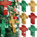 クリスマス十字架木製セットプレゼント飾りペンダントクリスマスツリー暖炉窓ペンダントクリスマスパーティ用品
