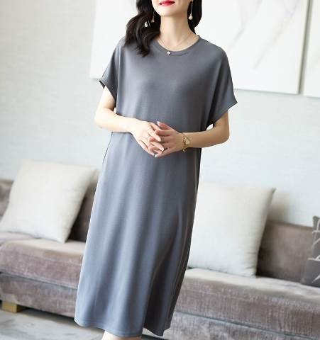 【送料無料】上品 カジュアル シンプル きれいめ 大人可愛い スリム ストレート Iライン フレンチスリーブ ラウンドネック ミモレ丈 【送料無料】上品 カジュアル シンプル きれいめ 大人可愛い スリム ストレート Iライン フレンチスリーブ ラウンドネック ミモレ丈
