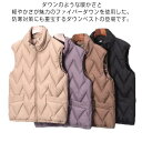 【送料無料】ダウンベスト 軽量 ライトダウン レディース アウター ショート丈 スタンドカラー 軽い ファイバーダウン あったか 体型カバー 暖かい おしゃれ ジップアップ 秋服 防寒対策(4)