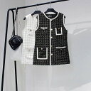 【送料無料】オフィスコーデ 冬 秋 春 レディース コート ショート レディース トップス ベスト ジレ ボタン ツイード